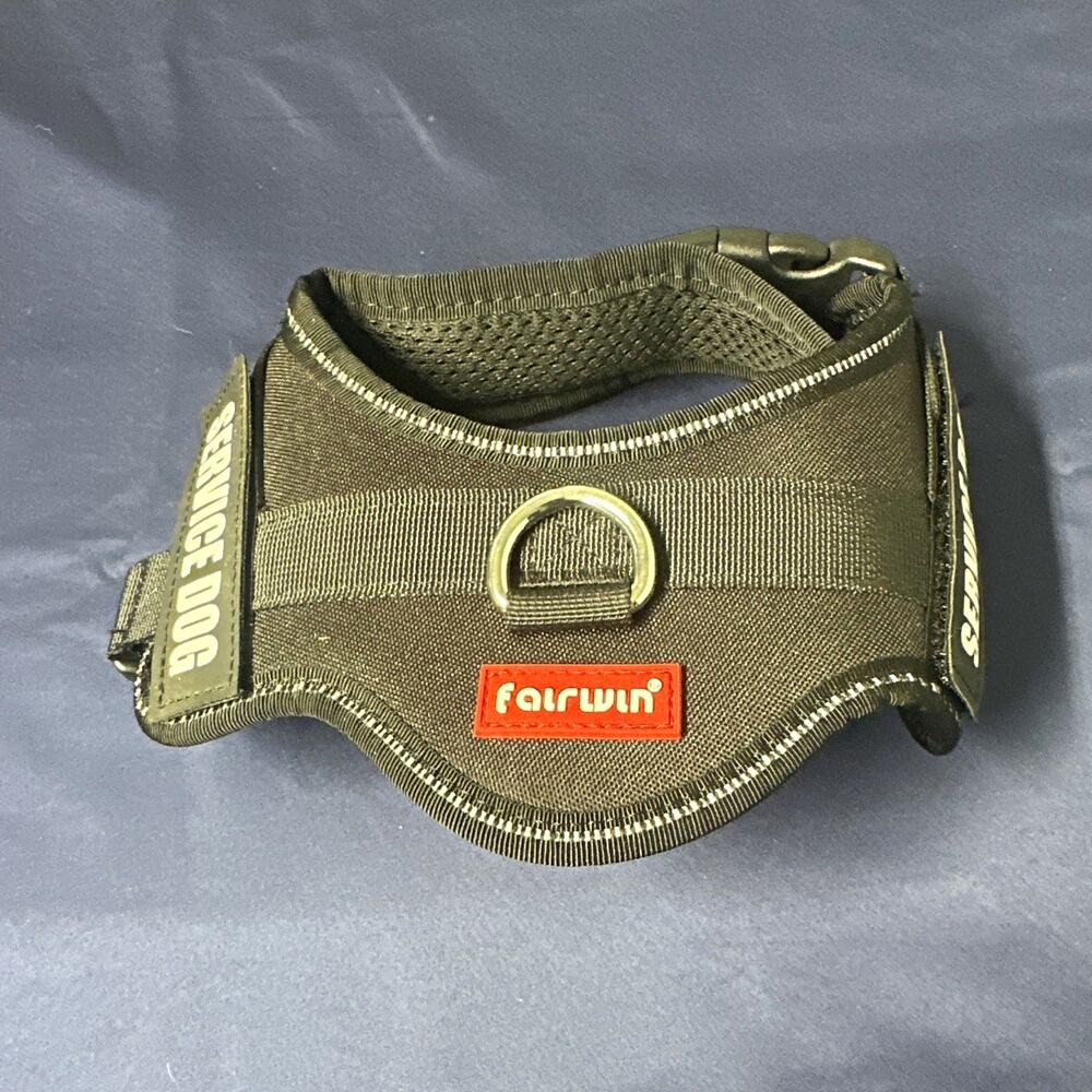 Fairwin XS Service Dog Adjustable Padded Nylon Harness, Black
